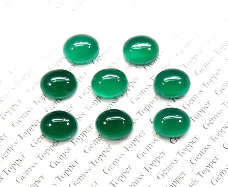 Green Chalcedony 8x10 mm Oval Cabochon